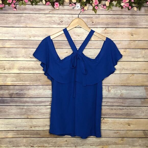 🌷5 for $25 Shinestar Blue Off the Shoulder Top - Picture 2 of 4